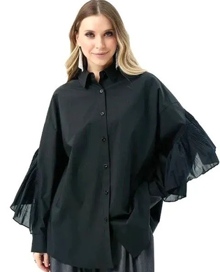 Рубашка женская TUFFONI 8427063 ЧЕРНЫЙ OVERSIZE
